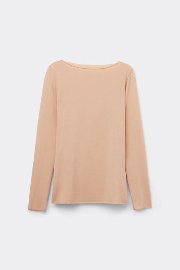 Εξαιρετικά ελαφρύ βαμβακερό μπλουζάκι με λαιμόκοψη Εξαιρετικά ελαφρύ βαμβακερό μπλουζάκι με λαιμόκοψη