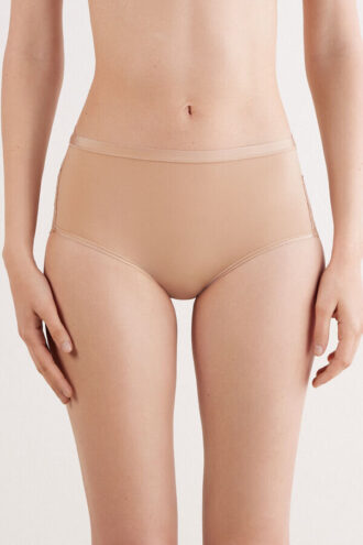 Κολάν υψηλής μέσης από μικροΐνες και δαντέλα