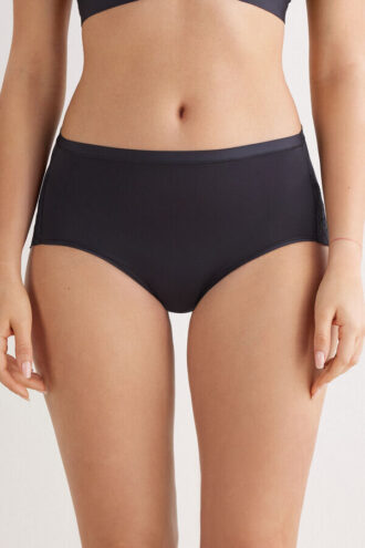 Κολάν υψηλής μέσης από μικροΐνες και δαντέλα