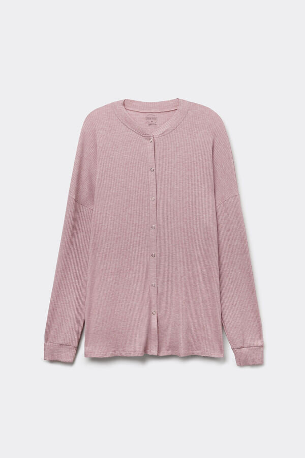 Κομψό και άνετο μπλουζάκι με κουμπιά και μακριά μανίκια από modal Κομψό και άνετο μπλουζάκι με κουμπιά και μακριά μανίκια από modal