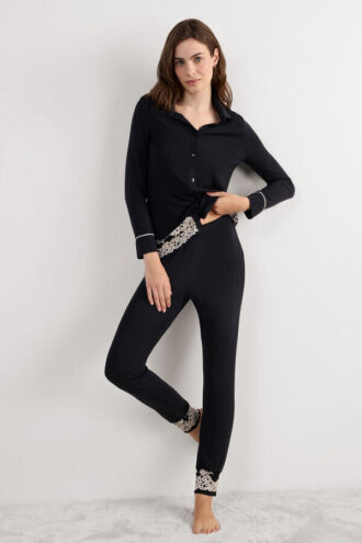 Κοντό παντελόνι modal Pretty Flowers με μανσέτες