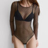 Κορμάκι Lace Bodysuit με μακριά μανίκια και δαντέλα Flirt Fearlessly
