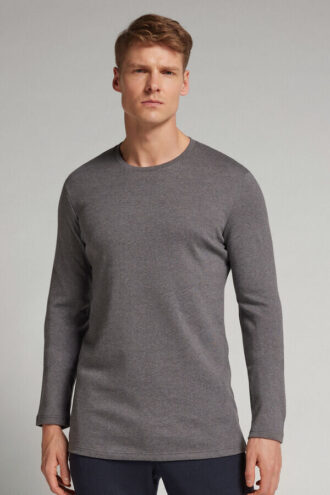 Μακρυμάνικο μπλουζάκι από ζεστό βαμβάκι