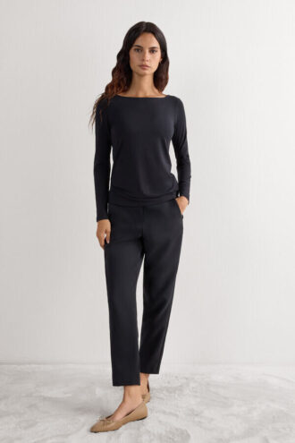 Μακρυμάνικο μπλουζάκι με λαιμόκοψη σε σχήμα βάρκας από Micromodal