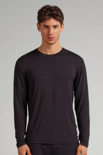 Μαλακό μακρυμάνικο μπλουζάκι από μετάξι