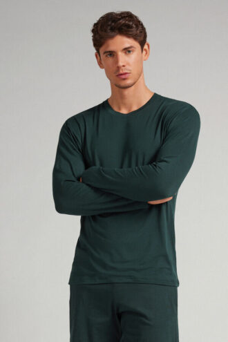 Μαλακό μακρυμάνικο μπλουζάκι από μετάξι