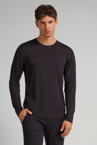 Μαλακό μακρυμάνικο μπλουζάκι από μετάξι