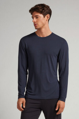 Μαλακό μακρυμάνικο μπλουζάκι από μετάξι