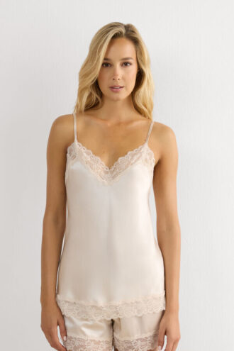 Μπλούζα από δαντέλα και μετάξι