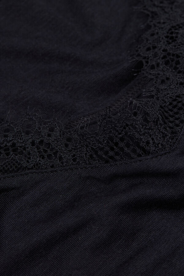 Μπλούζα από εξαιρετικά ελαφρύ μείγμα κασμίρ και μοντάλ με δαντέλα Μπλούζα από εξαιρετικά ελαφρύ μείγμα κασμίρ και μοντάλ με δαντέλα