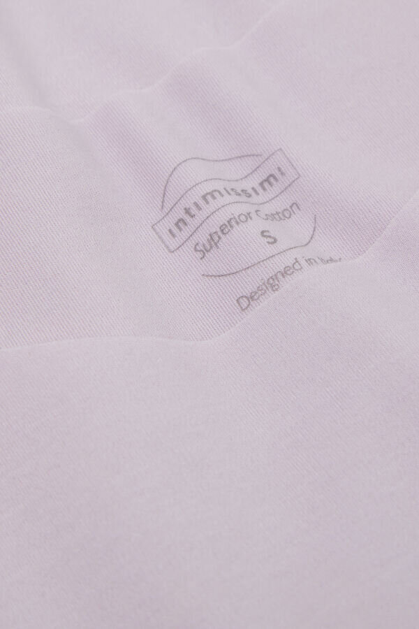 Μπλούζα από βαμβάκι με στρογγυλό λαιμό και ακατέργαστα άκρα Μπλούζα από βαμβάκι με στρογγυλό λαιμό και ακατέργαστα άκρα