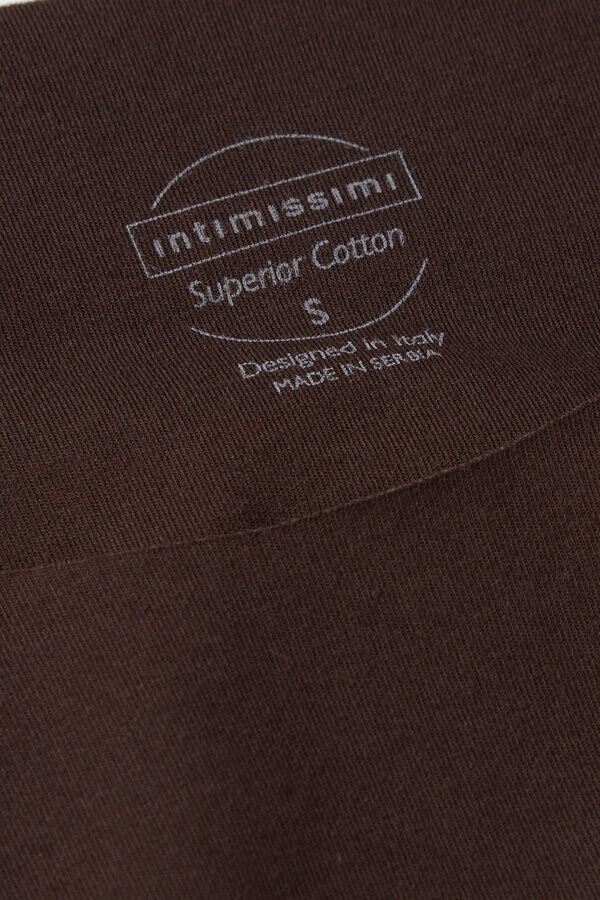 Μπλούζα από βαμβάκι με στρογγυλό λαιμό και ακατέργαστα άκρα Μπλούζα από βαμβάκι με στρογγυλό λαιμό και ακατέργαστα άκρα