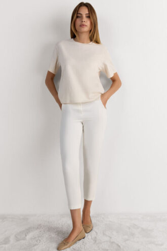 Μπλούζα με κοντό μανίκι και boxy fit από βαμβάκι