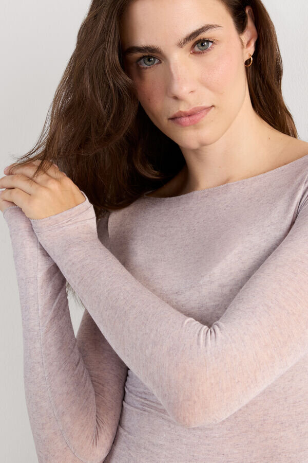 Μπλούζα με λαιμόκοψη και κασμίρ Modal Ultralight Μπλούζα με λαιμόκοψη και κασμίρ Modal Ultralight