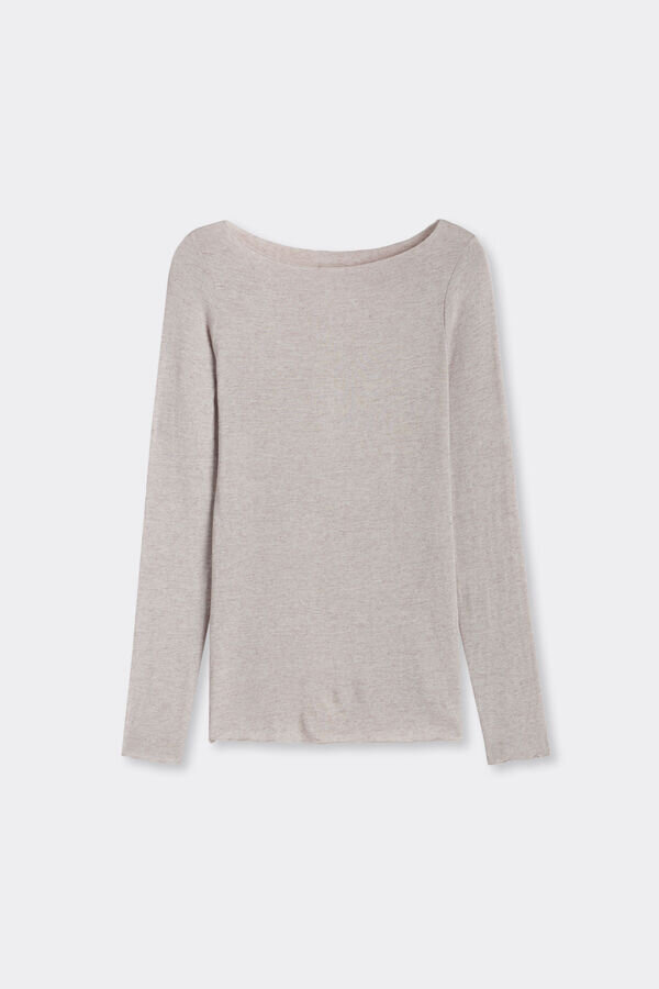 Μπλούζα με λαιμόκοψη και κασμίρ Modal Ultralight Μπλούζα με λαιμόκοψη και κασμίρ Modal Ultralight