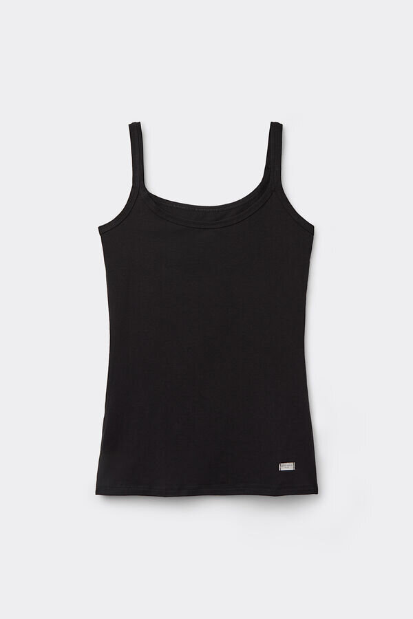 Μπλούζα με λεπτές τιράντες από βαμβάκι Μπλούζα με λεπτές τιράντες από βαμβάκι