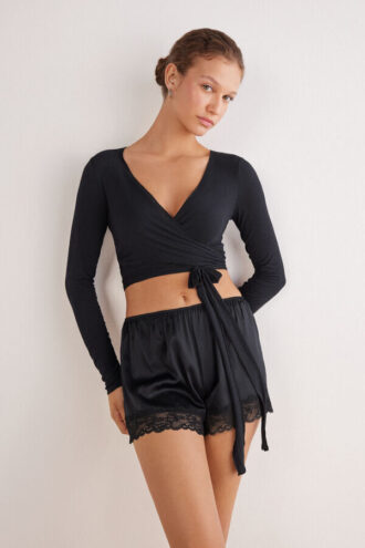 Μπλούζα με μακριά μανίκια από modal ultralight με κασμίρ