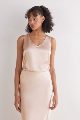 Μπλούζα με V λαιμόκοψη από μετάξι