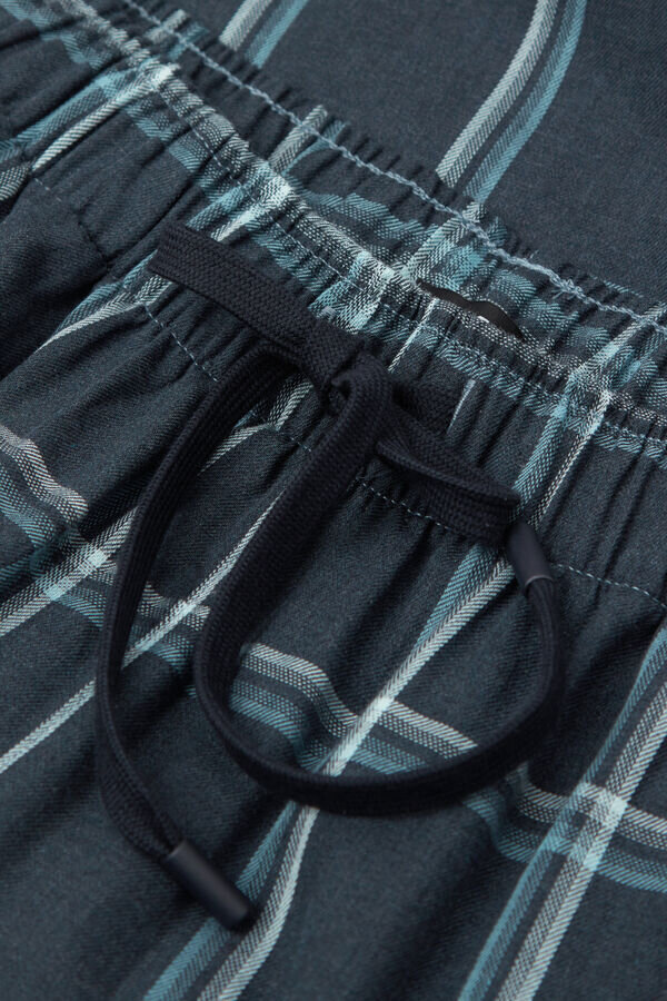 Παντελόνι πλήρους μήκους από ύφασμα με καρό μοτίβο Παντελόνι πλήρους μήκους από ύφασμα με καρό μοτίβο