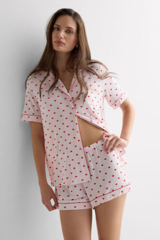 Πιτζάμα Love Club Modal Button Up Short Πιτζάμα Love Club Modal Button Up Short
