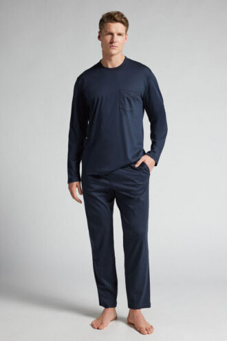 Πιτζάμες πλήρους μήκους από βαμβάκι υψηλής ποιότητας με τυπωμένα πουά