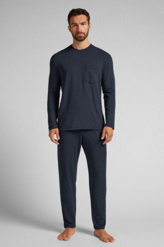 Πιτζάμες πλήρους μήκους από βελούδινο μοντάλ