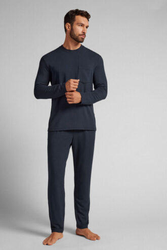 Πιτζάμες πλήρους μήκους από βελούδινο μοντάλ