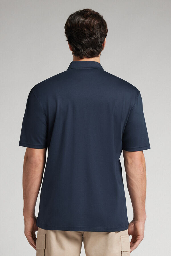 Πολό με κοντό μανίκι και φερμουάρ από βαμβάκι υψηλής ποιότητας Πολό με κοντό μανίκι και φερμουάρ από βαμβάκι υψηλής ποιότητας