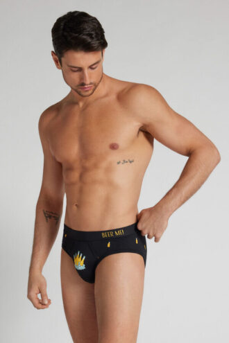 Σλιπ από βαμβάκι ανώτερης ποιότητας με τύπωμα μπουκαλιών μπύρας