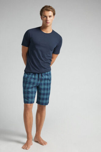 Σορτς από ύφασμα με καρό μοτίβο